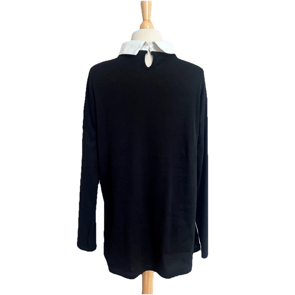 Evabella Fashion Women’s Size XL Black Long Sleeved Top Wednesday Adams Style - Picture 3 of 8